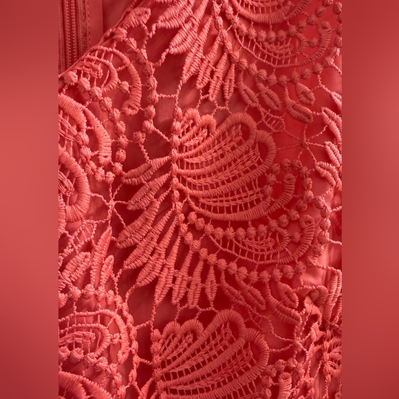 NWT LOFT Coral Pink Floral Lace Sheath Dress Size 6 $98 - Picture 4 of 9